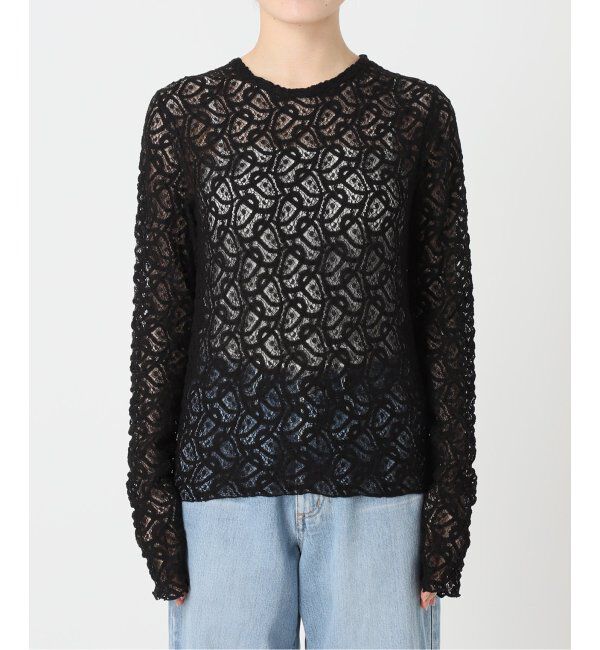 IENA「《追加3》ペイズリー ストレッチレースプルオーバー」|Tシャツ・カットソー|