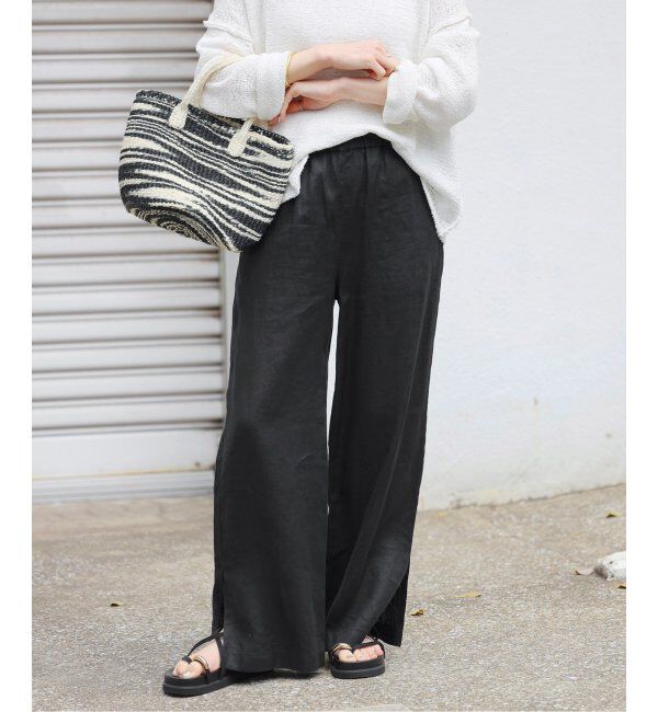 JOURNAL STANDARD relume「《追加》麻スリットイージーパンツ」|その他|ブラック
