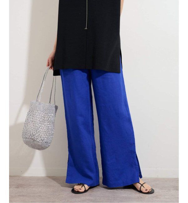 JOURNAL STANDARD relume「《追加》麻スリットイージーパンツ」|その他|ブルー A