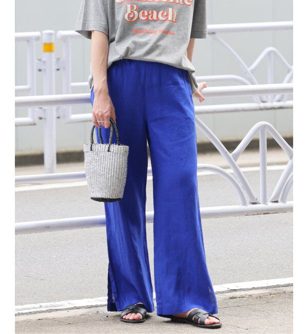 JOURNAL STANDARD relume「《一部WEB限定追加4》麻スリットイージーパンツ」|その他|ブルー A