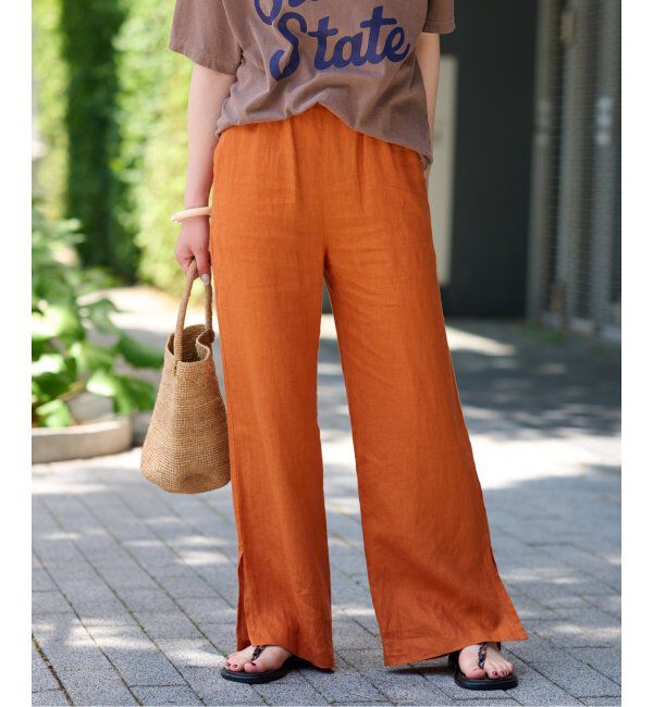 JOURNAL STANDARD relume「《一部WEB限定追加4》麻スリットイージーパンツ」|その他|オレンジ