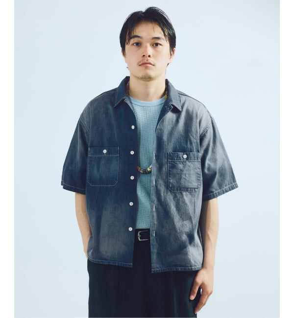 J.S.Homestead「J.S.Homestead / シャンブレー オープン カラー 半袖 シャツ」|シャツ・ブラウス|