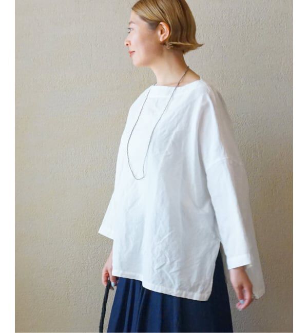 journal standard luxe「CLシャンブレー ボートネックブラウス」|シャツ・ブラウス|ホワイト