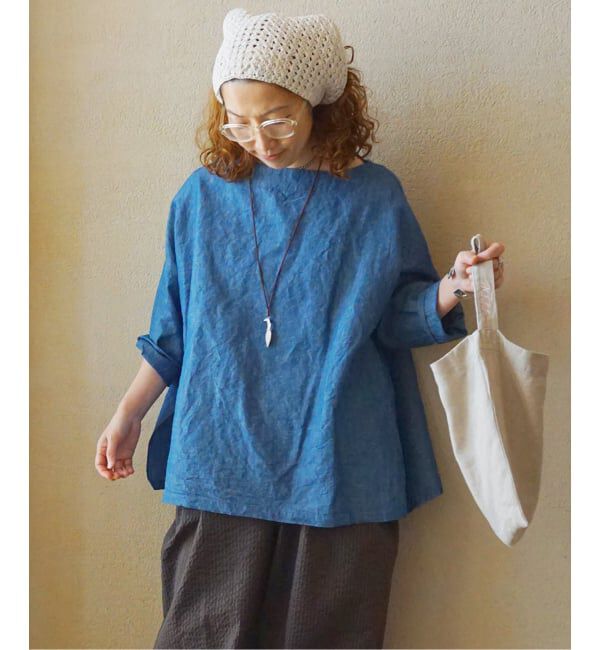 journal standard luxe「CLシャンブレー ボートネックブラウス」|シャツ・ブラウス|