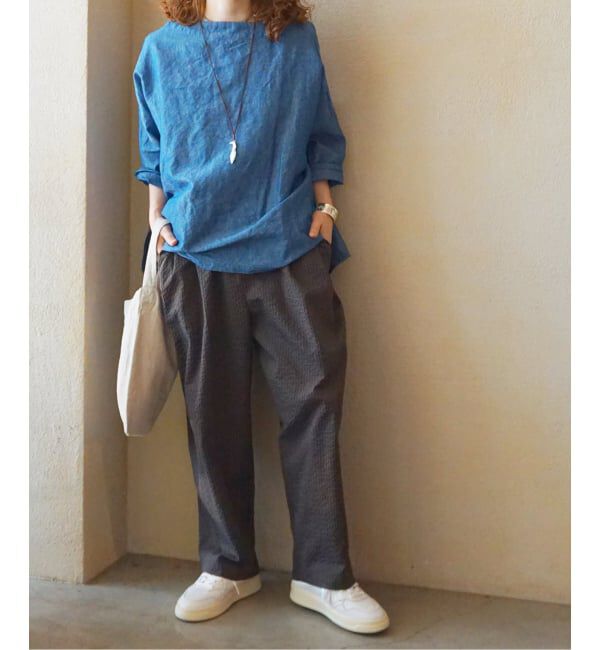 journal standard luxe「CLシャンブレー ボートネックブラウス」|シャツ・ブラウス|