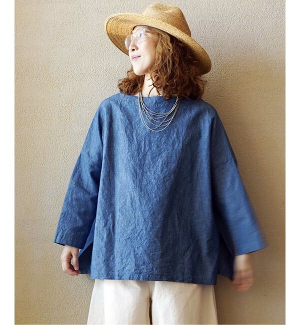 journal standard luxe「CLシャンブレー ボートネックブラウス」|シャツ・ブラウス|