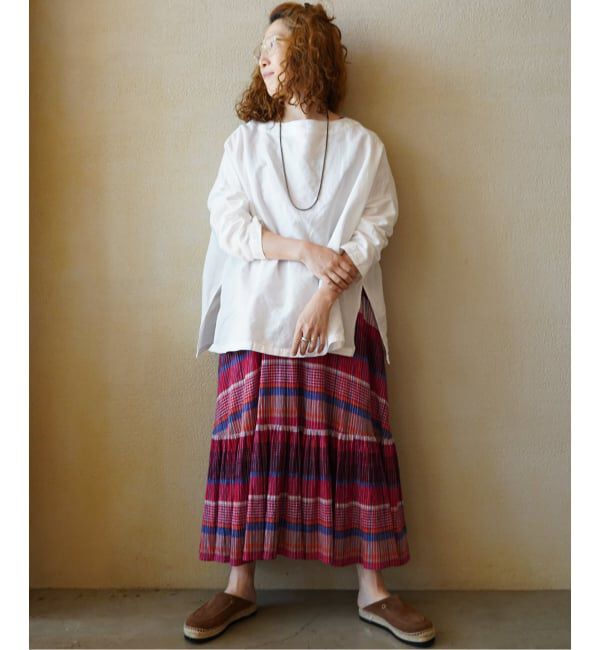 journal standard luxe「CLシャンブレー ボートネックブラウス」|シャツ・ブラウス|