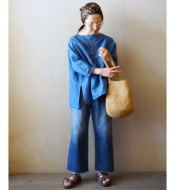 journal standard luxe「CLシャンブレー ボートネックブラウス」|シャツ・ブラウス|