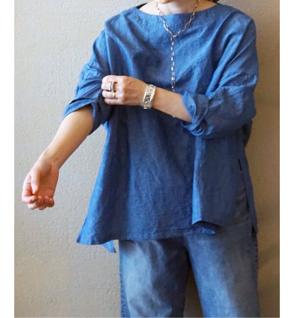 journal standard luxe「CLシャンブレー ボートネックブラウス」|シャツ・ブラウス|