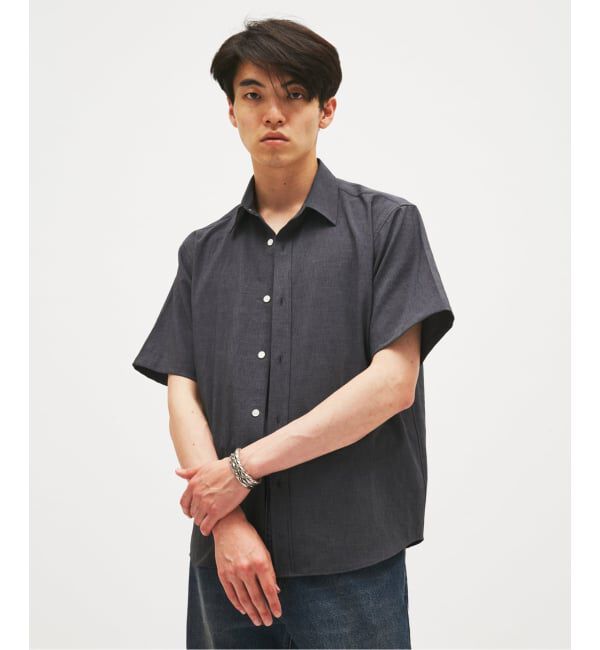 JOURNAL STANDARD「EVALET / エバレット ST レギュラー カラー 半袖 シャツ」|シャツ・ブラウス|ブラック A