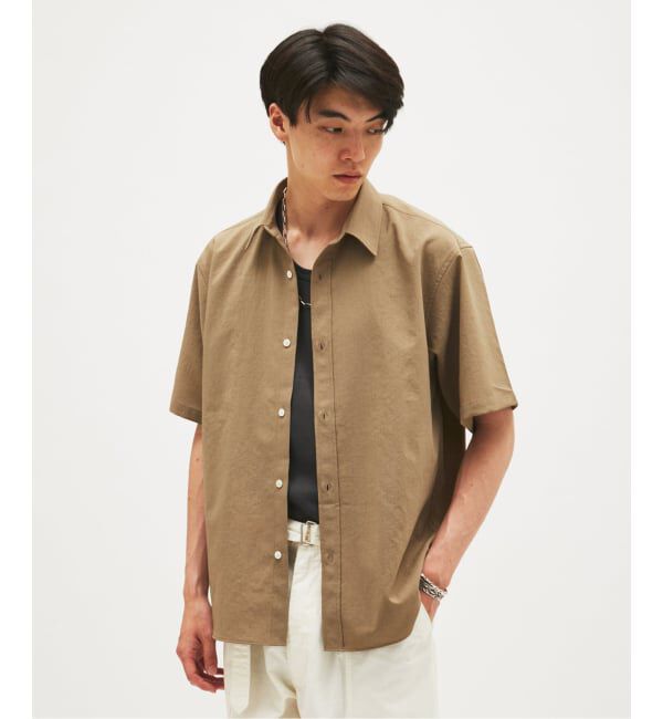 JOURNAL STANDARD「EVALET / エバレット ST レギュラー カラー 半袖 シャツ」|シャツ・ブラウス|ベージュ