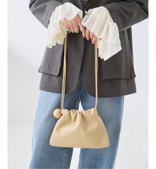 journal standard L'essage「《予約》Bucket Baggage/バケットバゲージ Ball Charm Soft Mini バッグ」|ショルダー・メッセンジャー|ベージュ