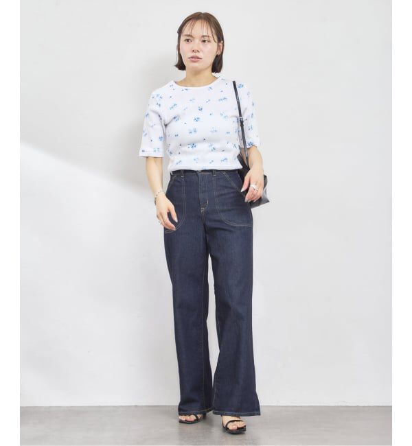 U by SPICK&SPAN「《追加》SOMETHING LISA LACE UP WIDE 2」|デニム|