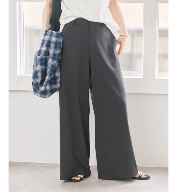 Spick and Span「ドライストレッチワイドパンツ」|スラックス|