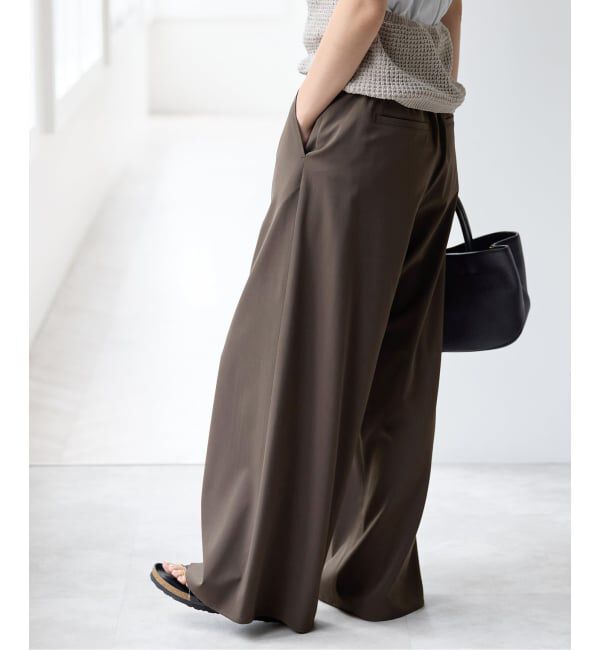 Spick and Span「ドライストレッチワイドパンツ」|スラックス|