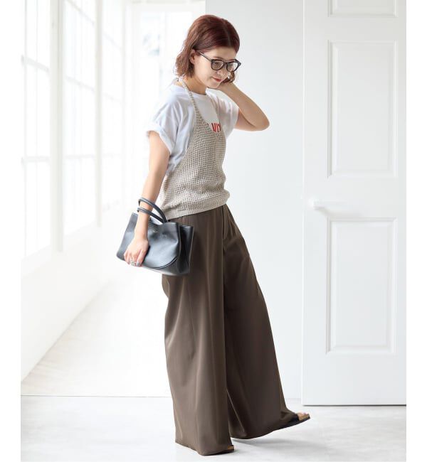Spick and Span「ドライストレッチワイドパンツ」|スラックス|