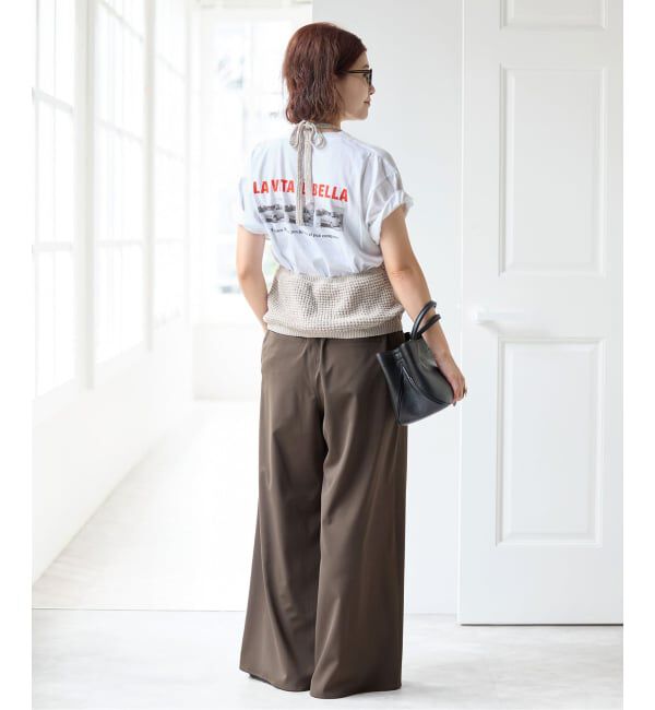 Spick and Span「ドライストレッチワイドパンツ」|スラックス|