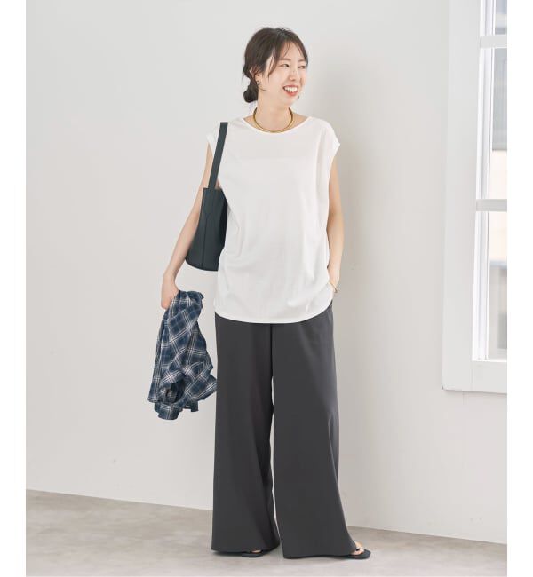 Spick and Span「ドライストレッチワイドパンツ」|スラックス|