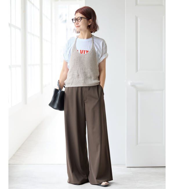 Spick and Span「ドライストレッチワイドパンツ」|スラックス|