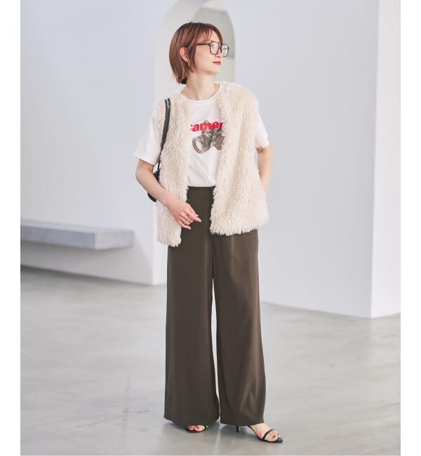 Spick and Span「ドライストレッチワイドパンツ」|スラックス|