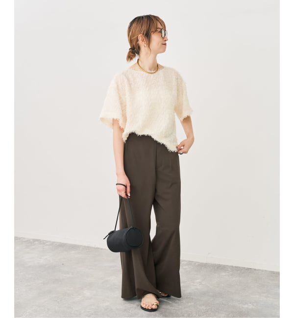 Spick and Span「ドライストレッチワイドパンツ」|スラックス|