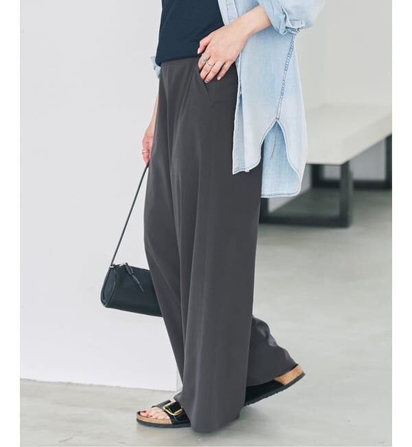 Spick and Span「ドライストレッチワイドパンツ」|スラックス|