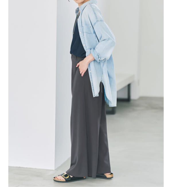 Spick and Span「ドライストレッチワイドパンツ」|スラックス|