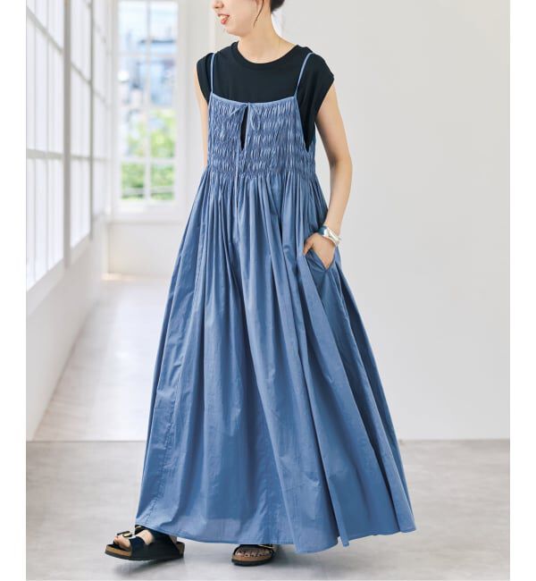 Spick and Span「ギャザーキャミワンピース」|ワンピース|ブルー