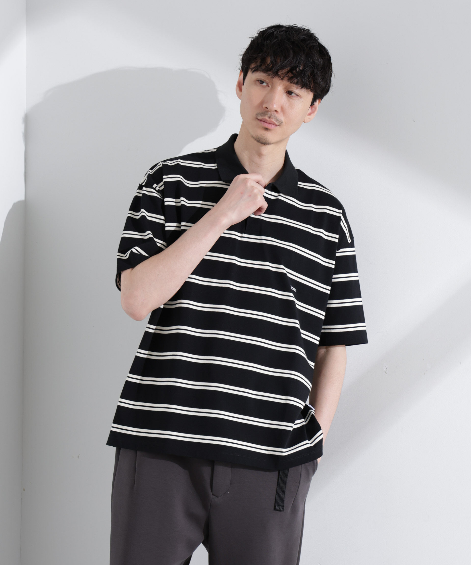 nano･universe「「NJ/CLUB」 オーバーサイズボーダーポロシャツ」|Tシャツ・カットソー|