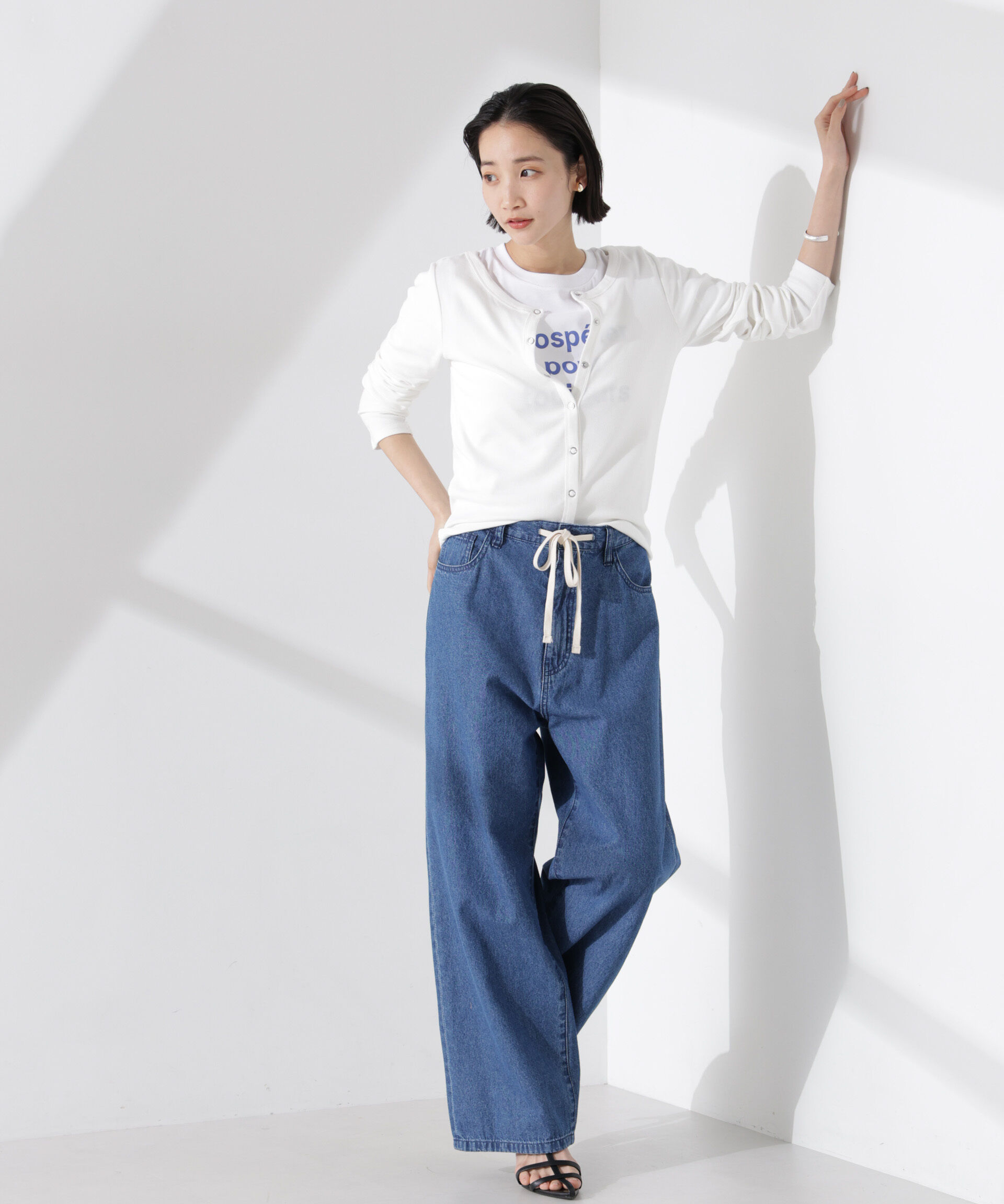 NANO universe「前後2wayクルーネックリブカットカーディガン」|Tシャツ・カットソー|