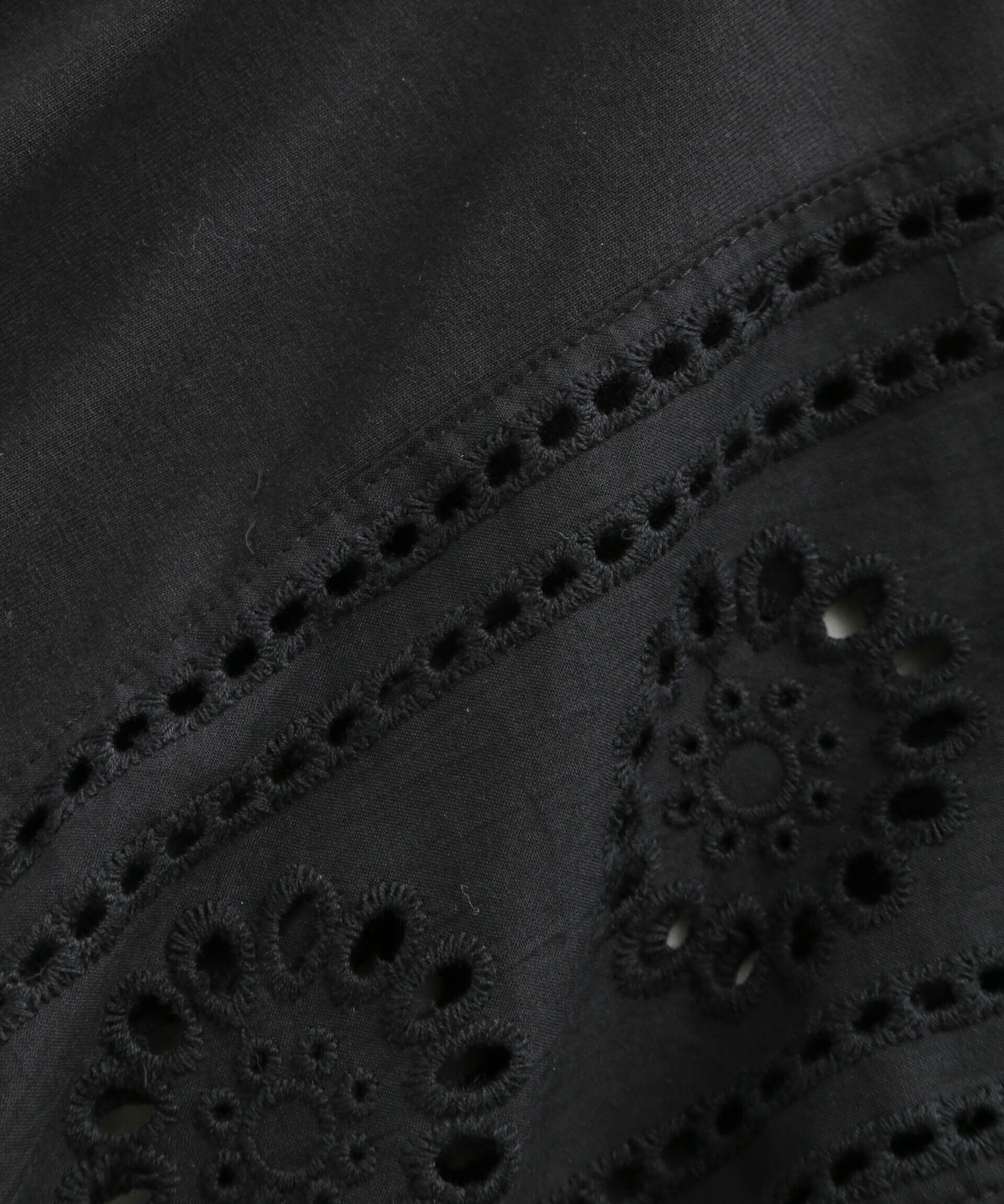 NANO universe「お花柄レース切替バルーンスリーブカットトップス」|Tシャツ・カットソー|