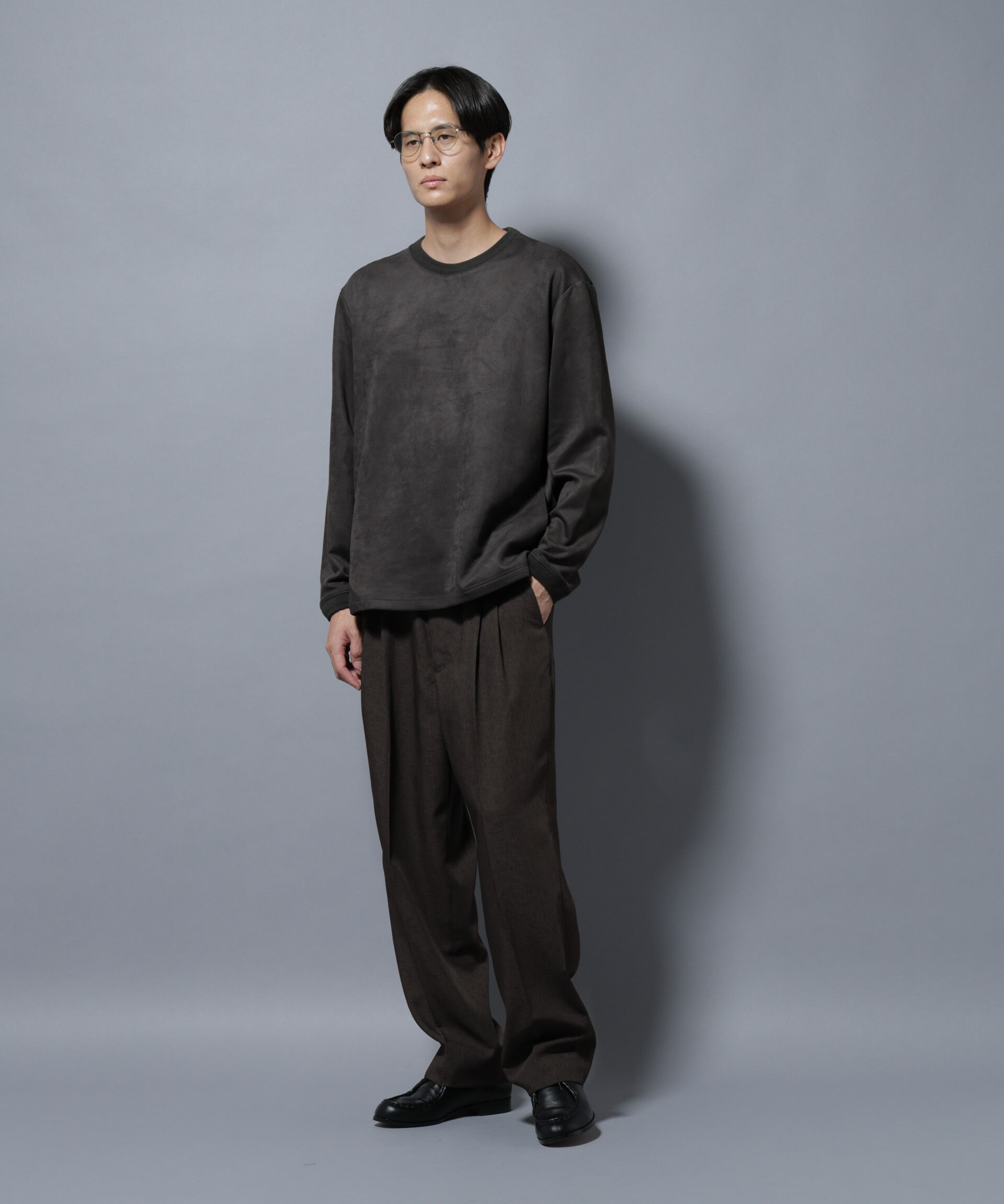 nano･universe「フェイクスエードプルオーバー 長袖」|Tシャツ・カットソー|