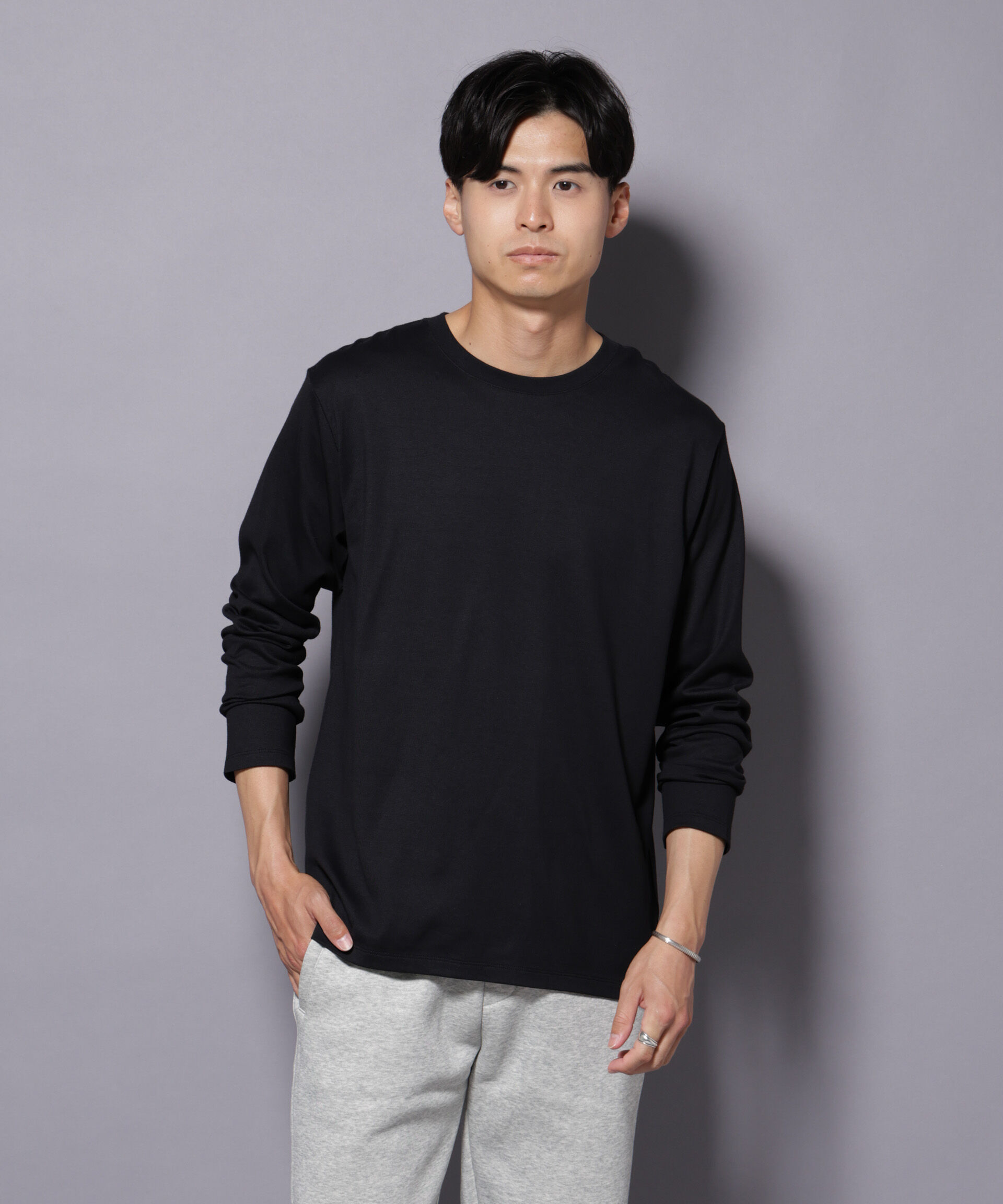 NANO universe「Anti Soaked(R)汗染み防止 クルーネックTシャツ 長袖」|Tシャツ・カットソー|