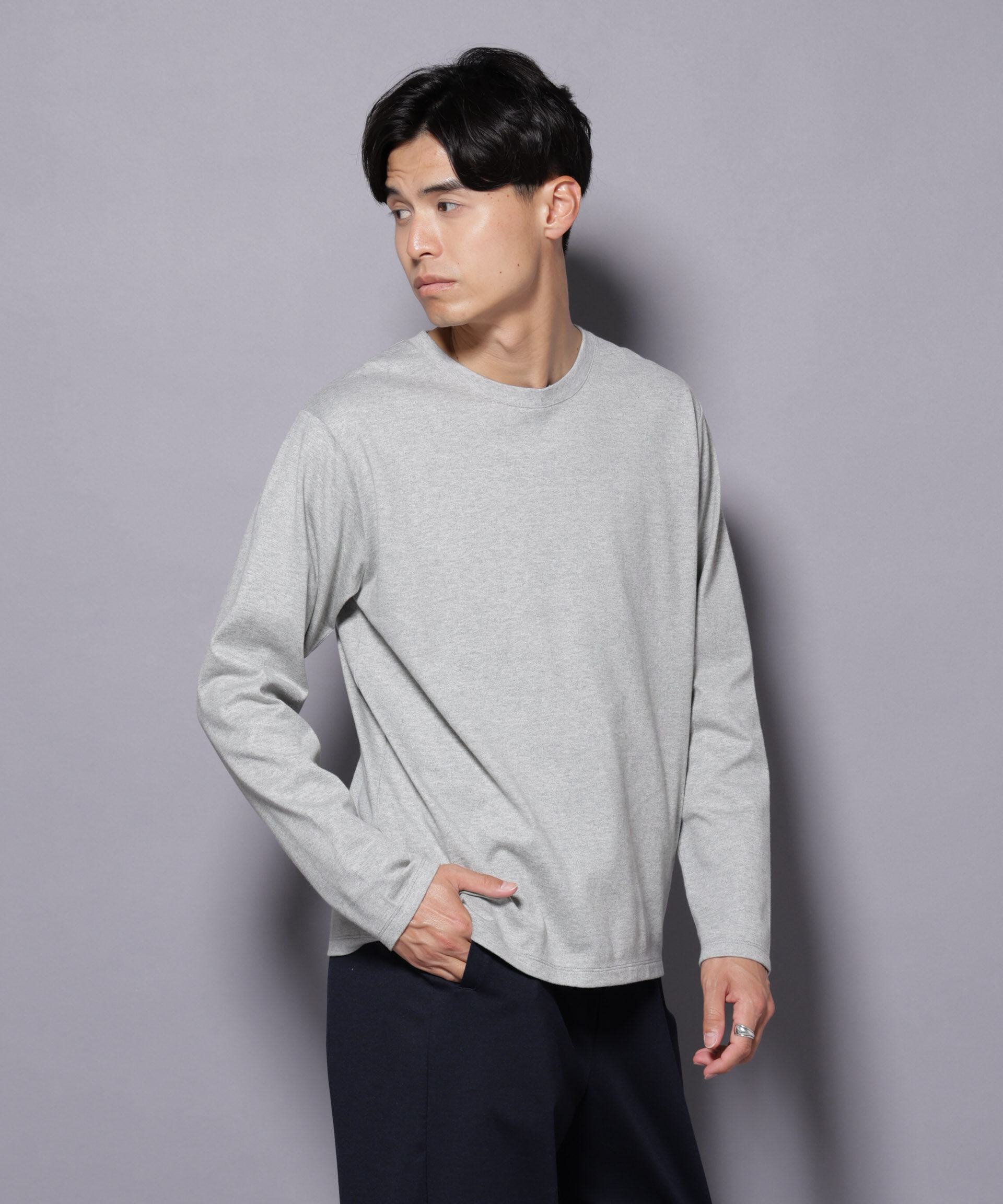 NANO universe「Anti Soaked(R)汗染み防止 クルーネックTシャツ 長袖」|Tシャツ・カットソー|