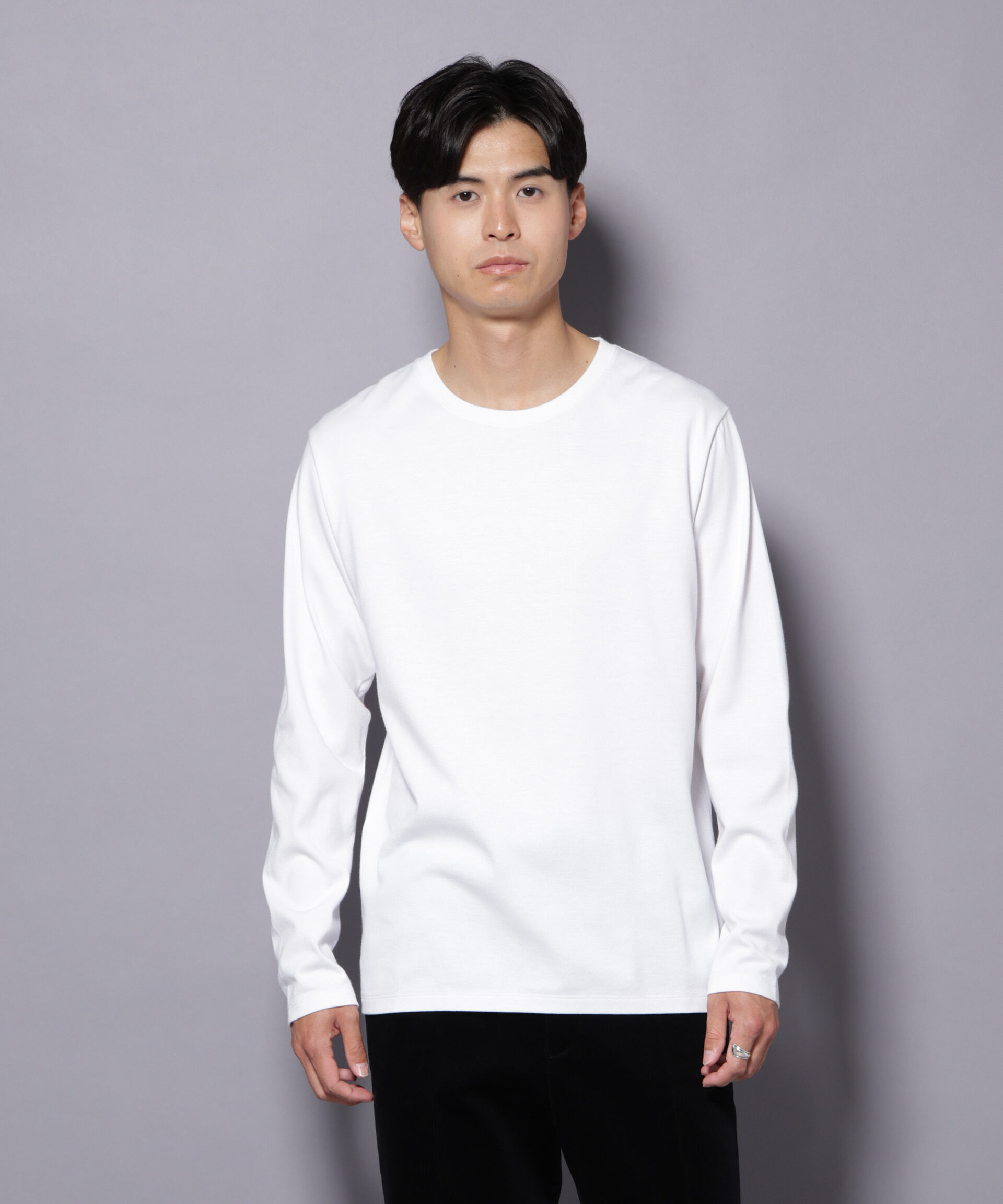 NANO universe「Anti Soaked(R)汗染み防止 クルーネックTシャツ 長袖」|Tシャツ・カットソー|
