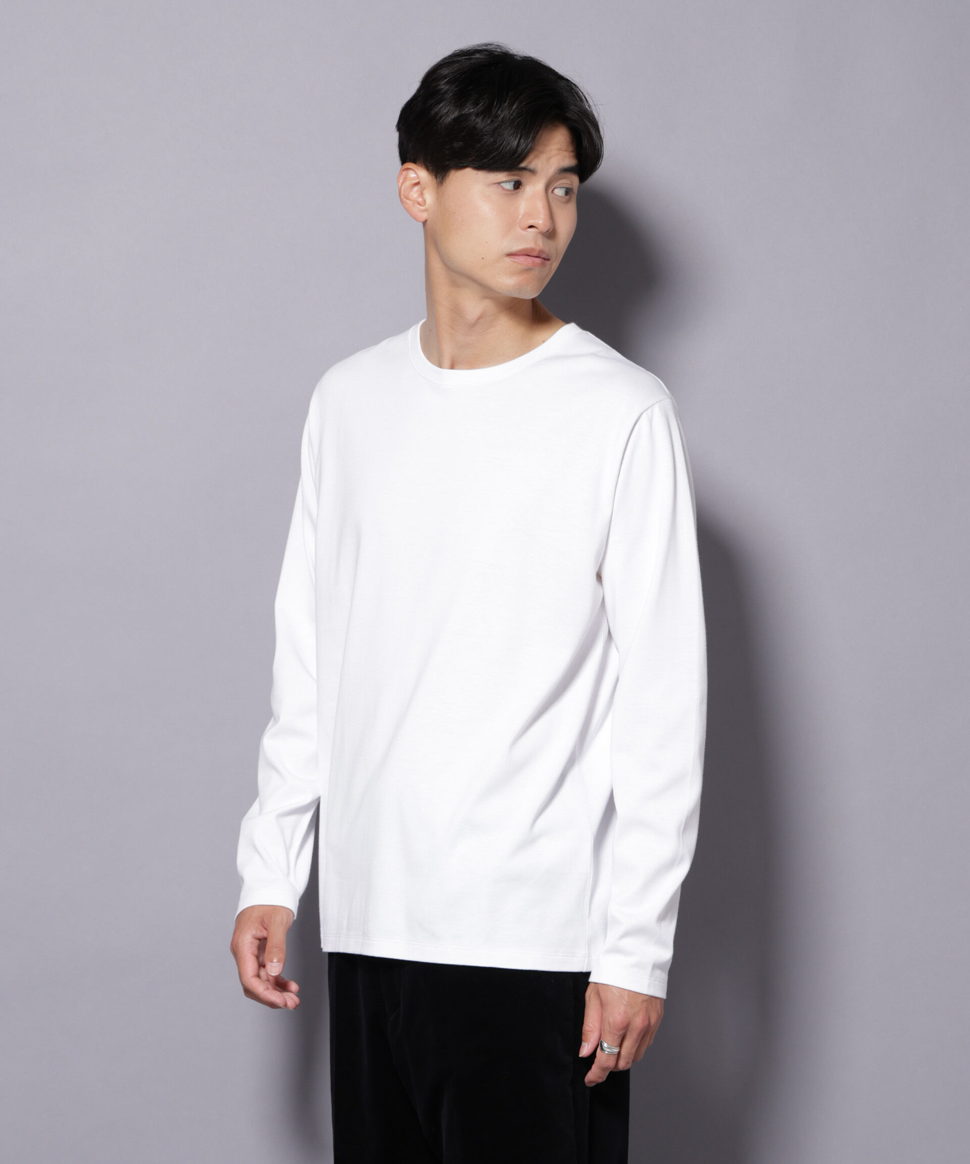 NANO universe「Anti Soaked(R)汗染み防止 クルーネックTシャツ 長袖」|Tシャツ・カットソー|