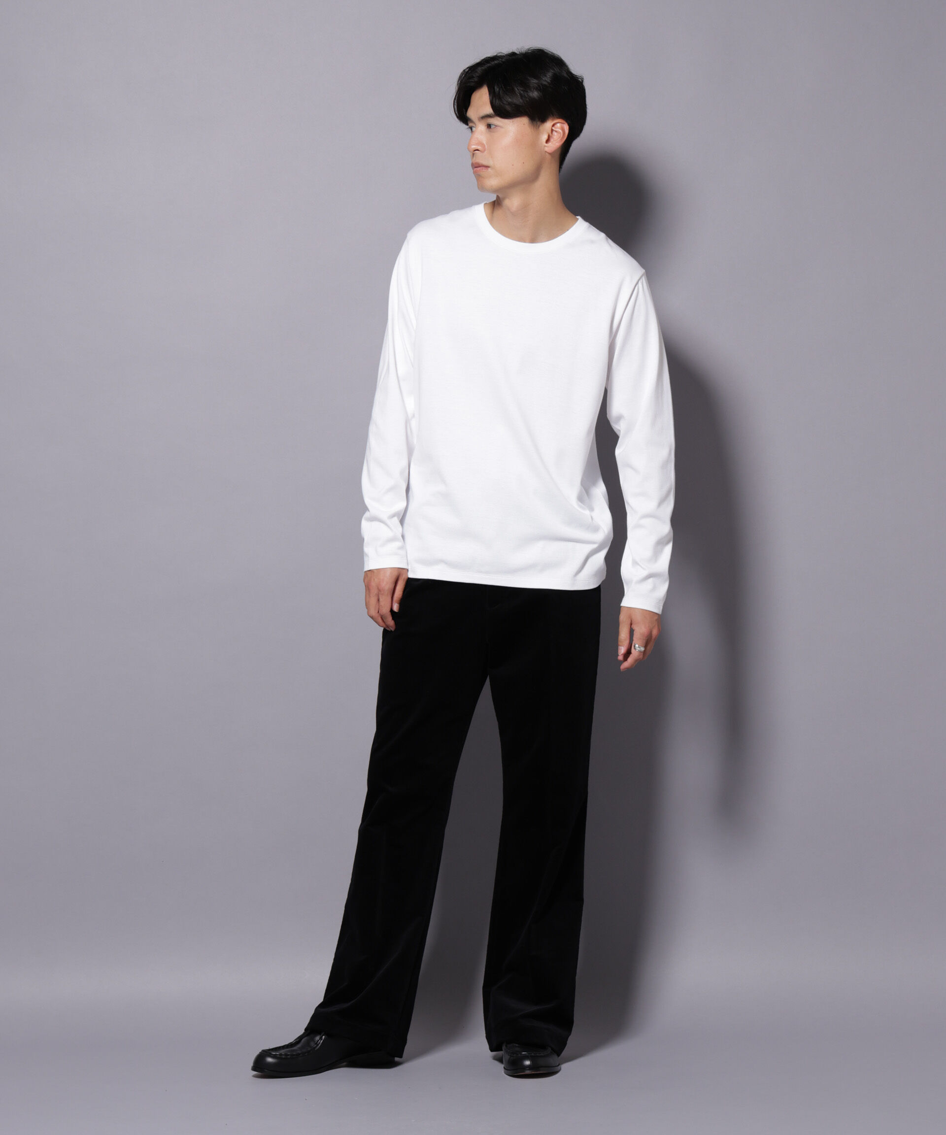 NANO universe「Anti Soaked(R)汗染み防止 クルーネックTシャツ 長袖」|Tシャツ・カットソー|