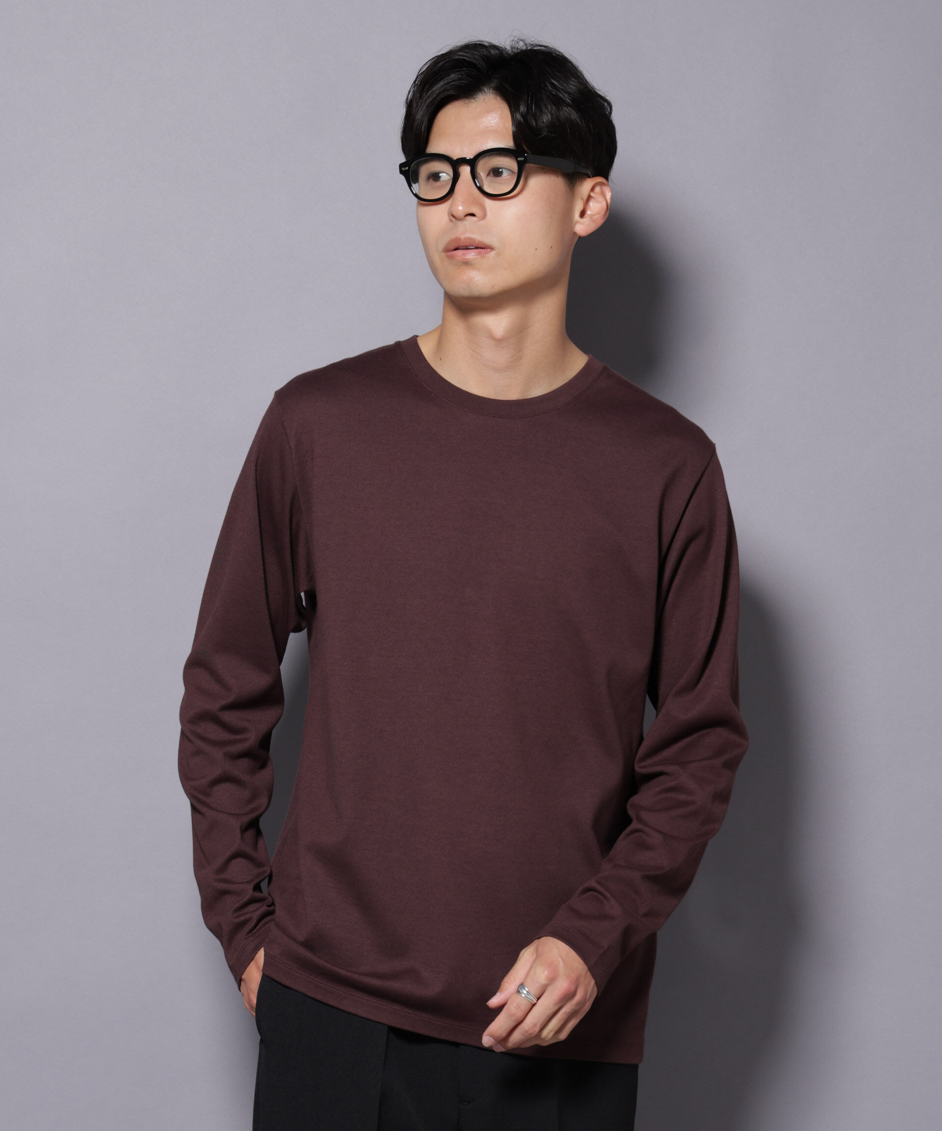 NANO universe「Anti Soaked(R)汗染み防止 クルーネックTシャツ 長袖」|Tシャツ・カットソー|