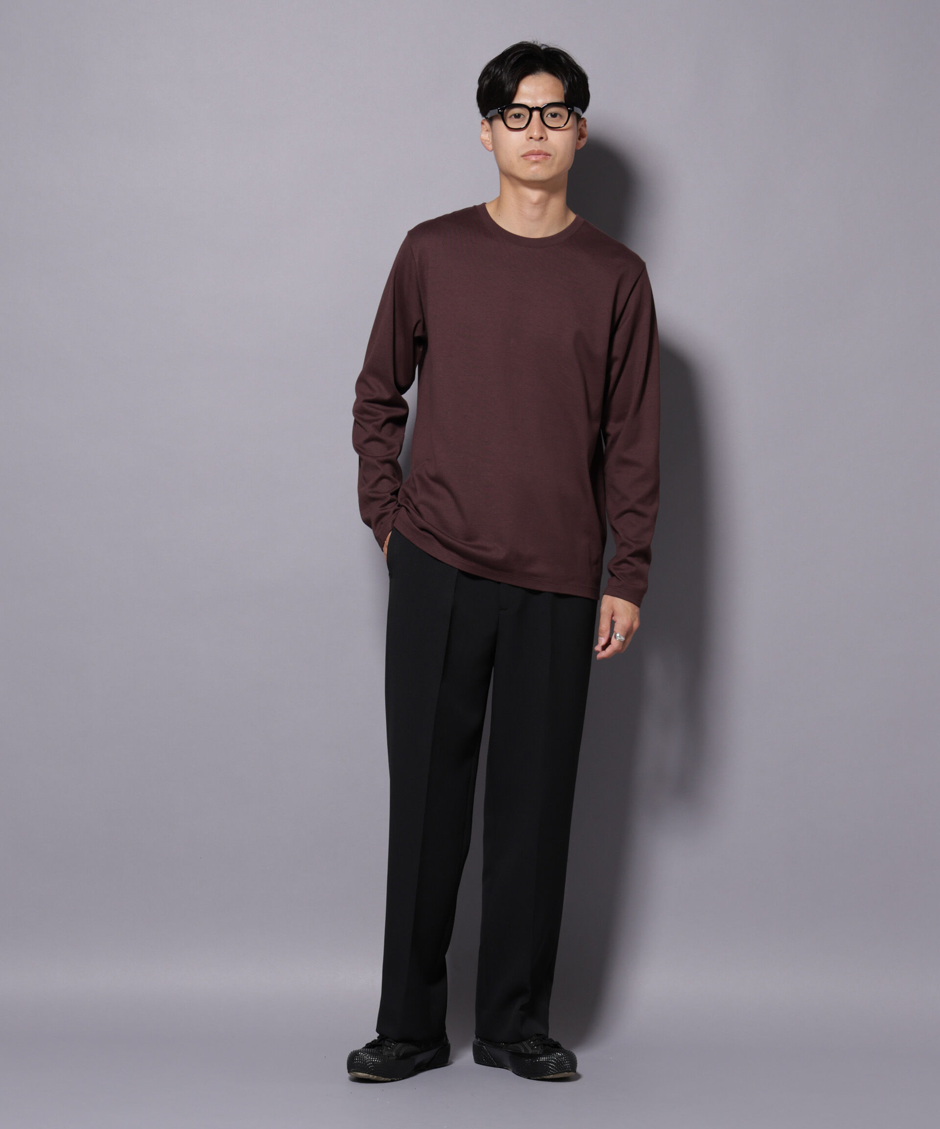 NANO universe「Anti Soaked(R)汗染み防止 クルーネックTシャツ 長袖」|Tシャツ・カットソー|