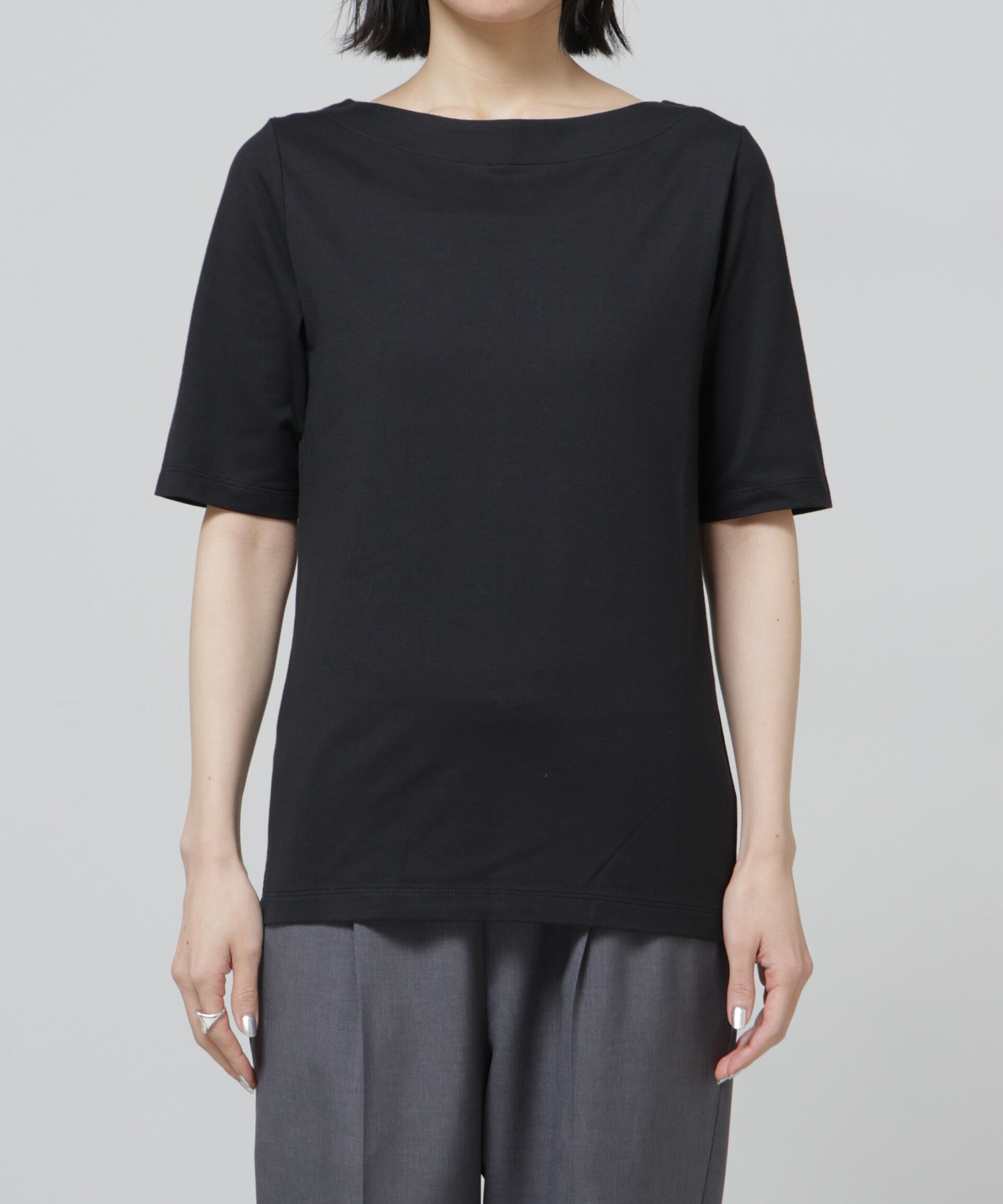 NANO universe「〈追加〉Anti Soaked(R) 汗染み防止ボートネックTシャツ」|Tシャツ・カットソー|
