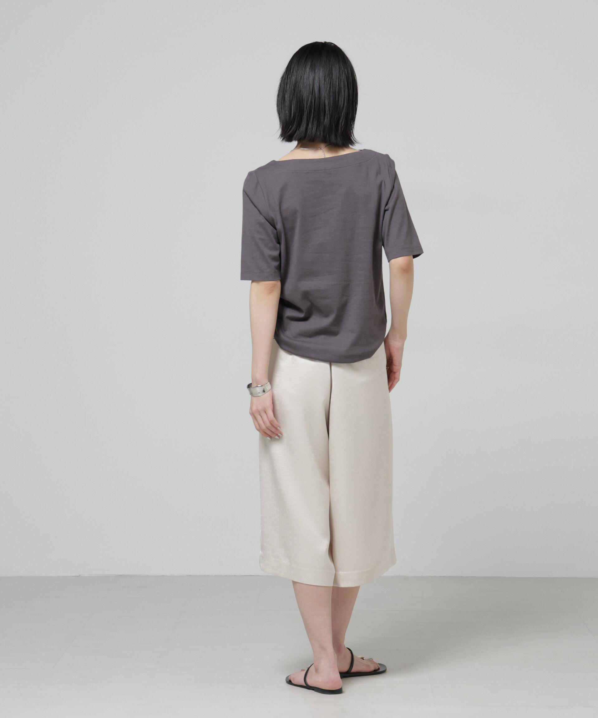 NANO universe「〈追加〉Anti Soaked(R) 汗染み防止ボートネックTシャツ」|Tシャツ・カットソー|