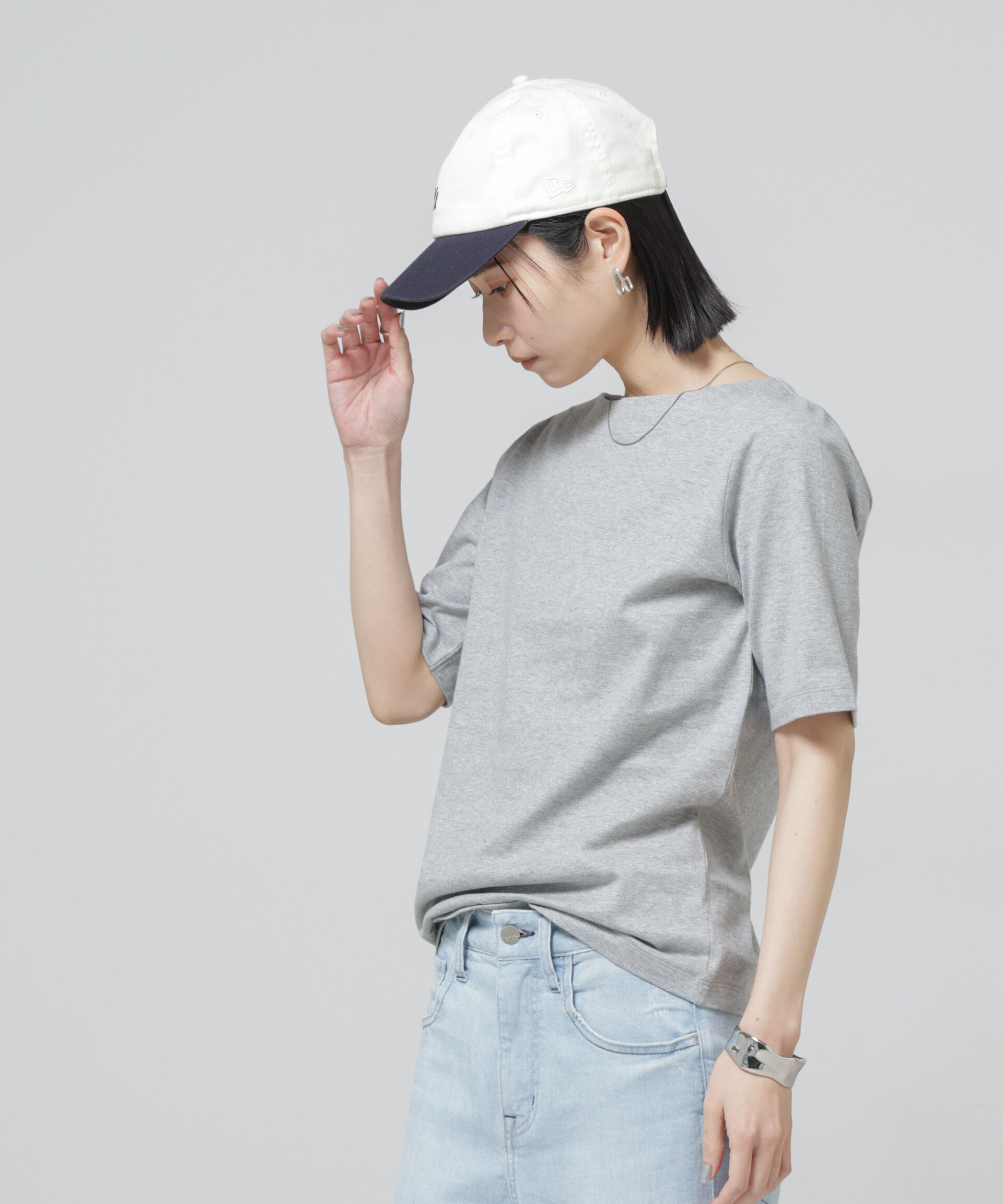 NANO universe「〈追加〉Anti Soaked(R) 汗染み防止ボートネックTシャツ」|Tシャツ・カットソー|