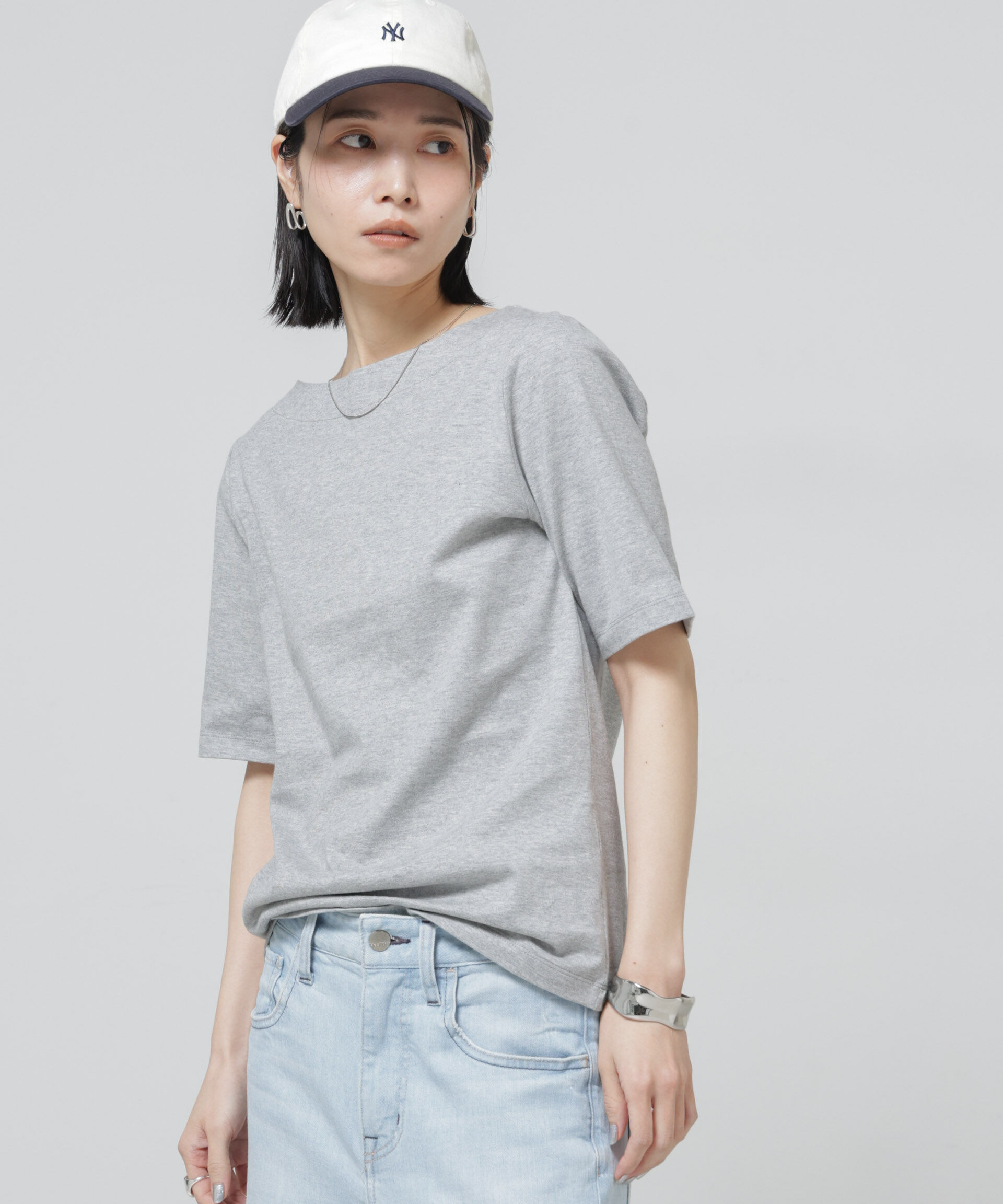 NANO universe「〈追加〉Anti Soaked(R) 汗染み防止ボートネックTシャツ」|Tシャツ・カットソー|