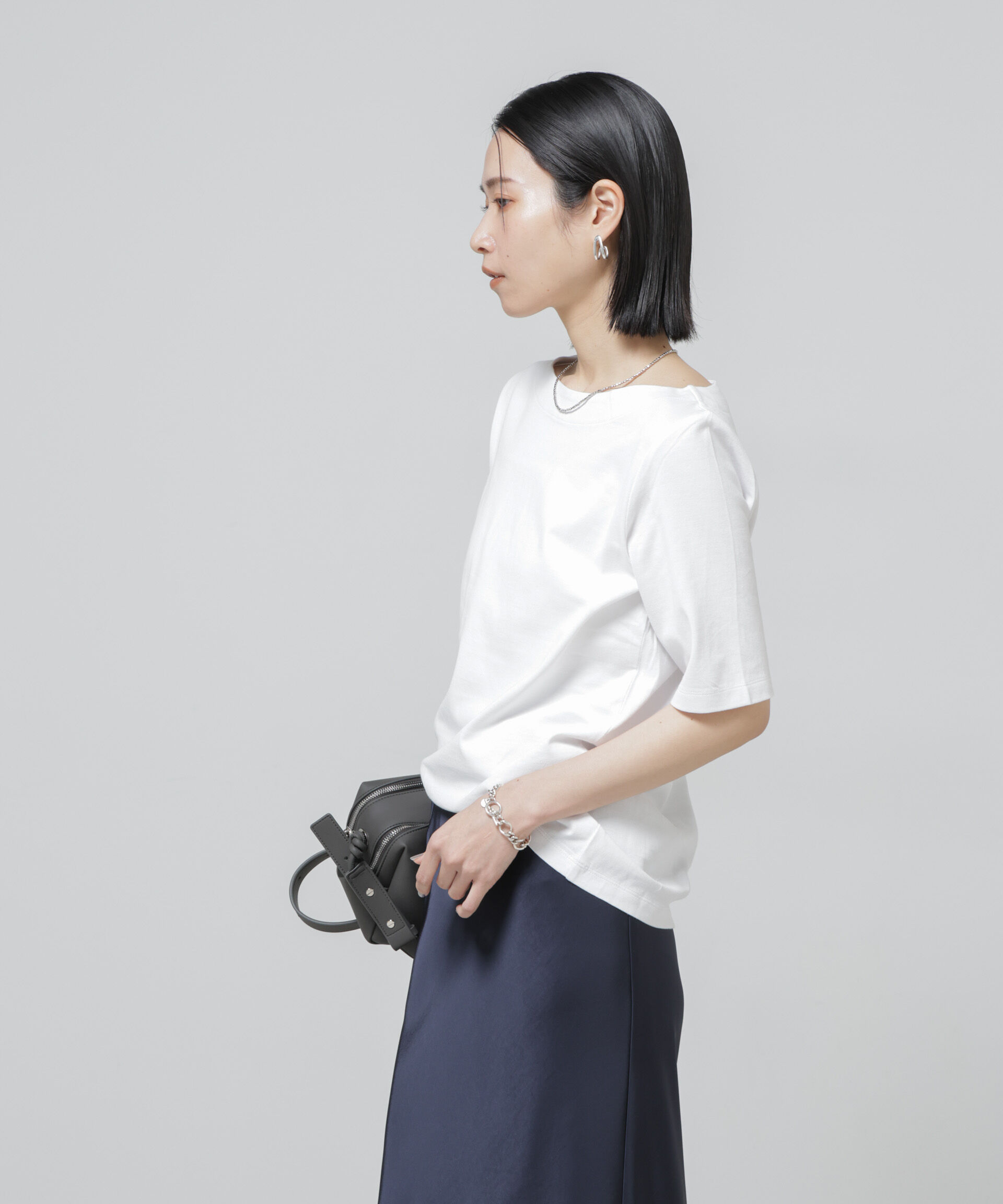 NANO universe「〈追加〉Anti Soaked(R) 汗染み防止ボートネックTシャツ」|Tシャツ・カットソー|