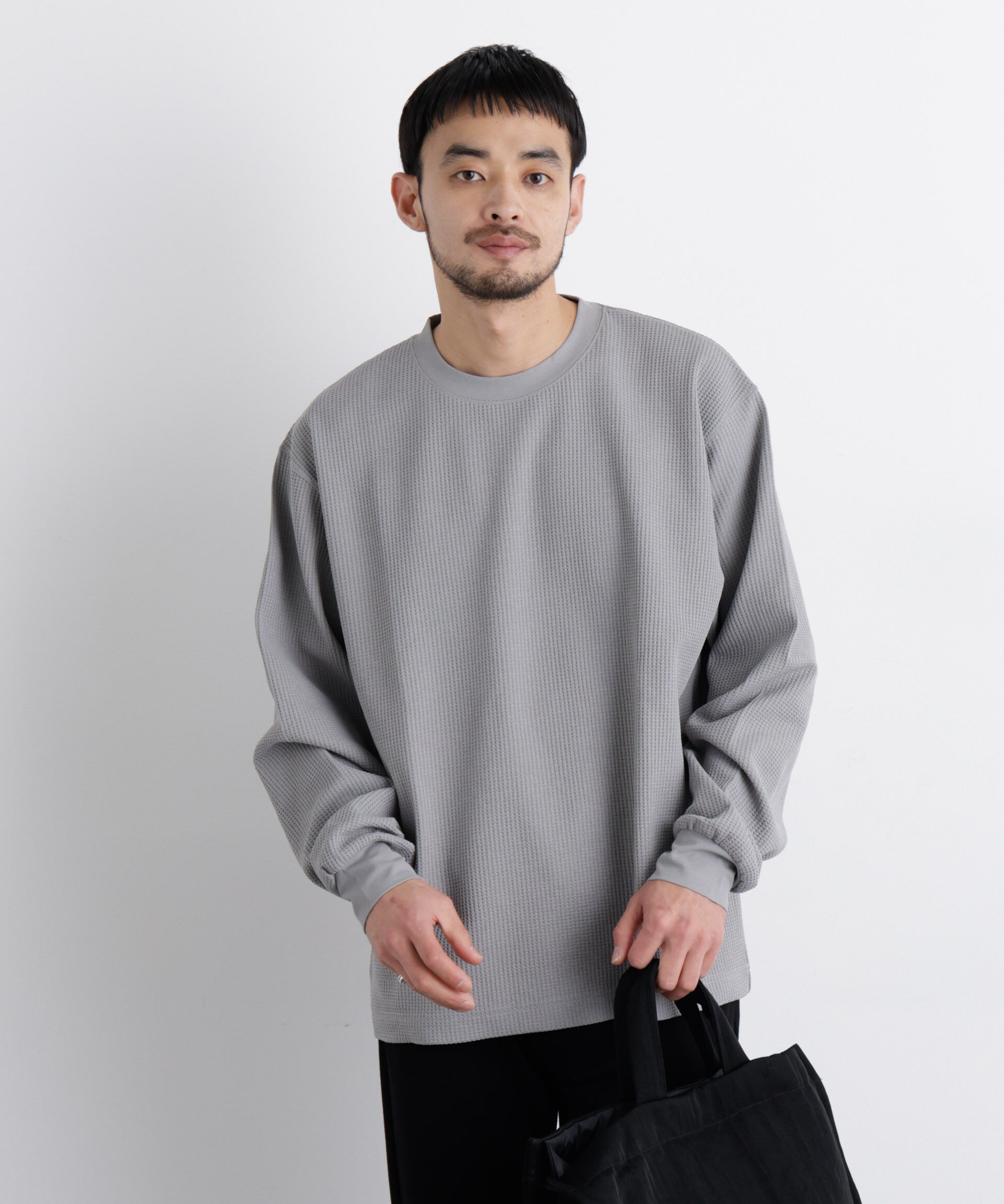 nano･universe「ワッフルプルオーバーTシャツ 長袖」|Tシャツ・カットソー|