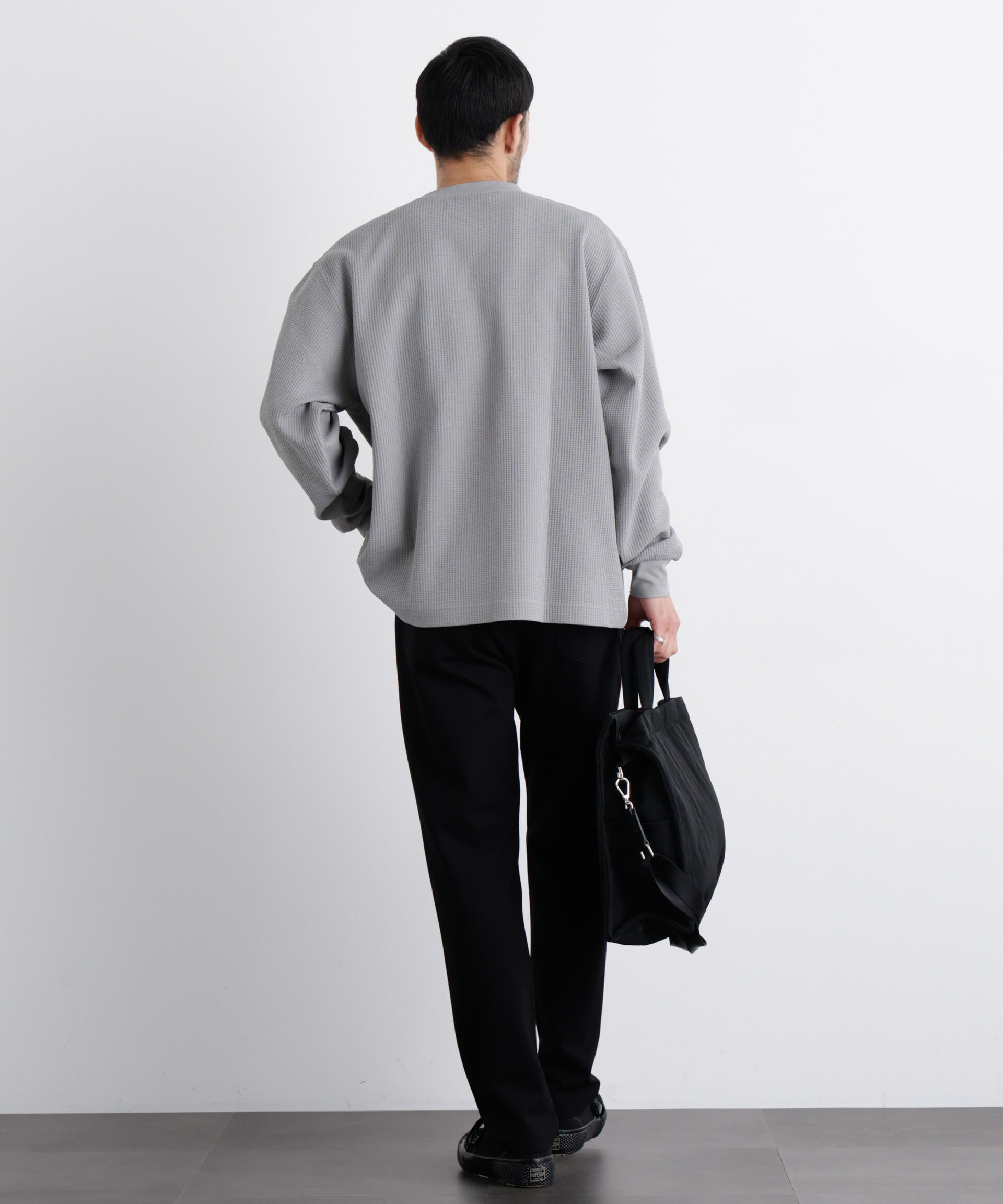 nano･universe「ワッフルプルオーバーTシャツ 長袖」|Tシャツ・カットソー|