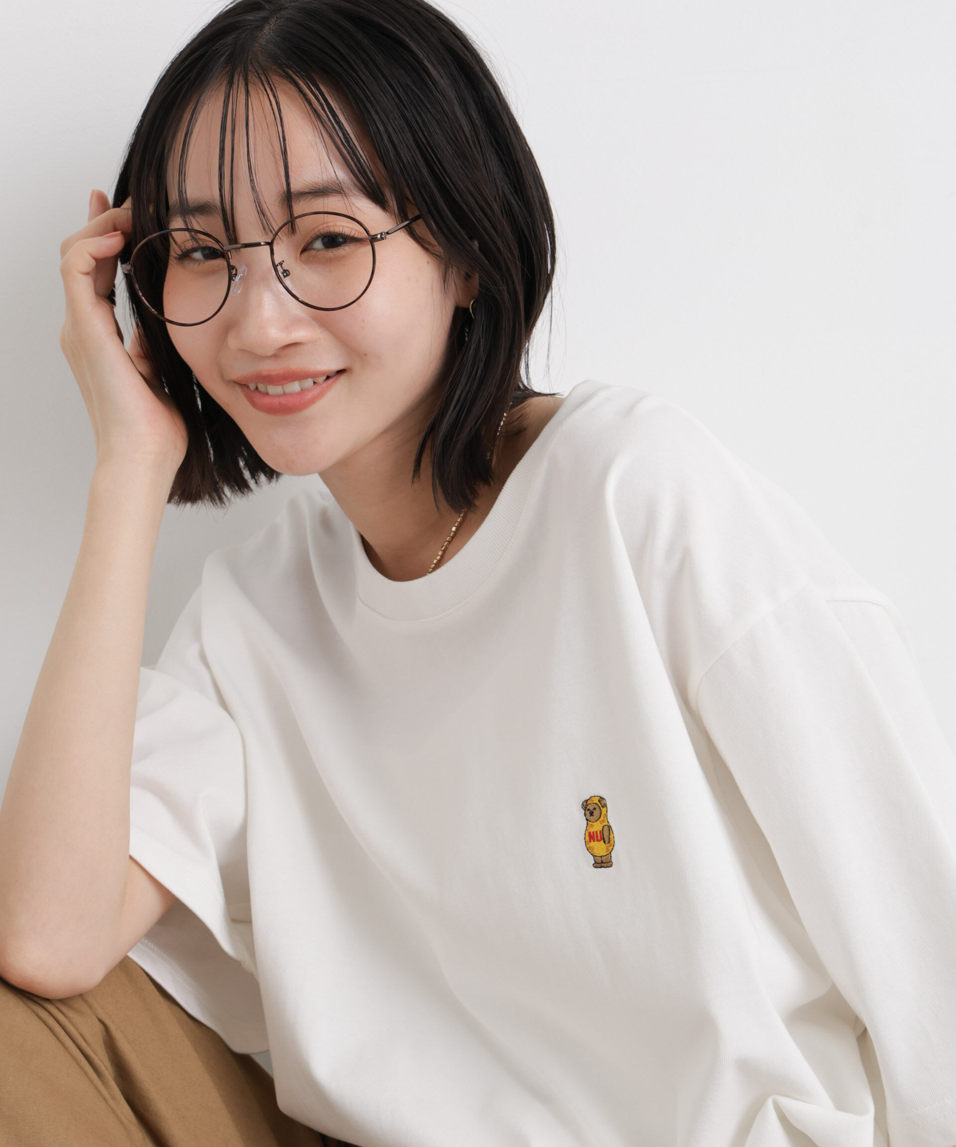nano･universe「ナノベアTシャツ 半袖(落花生)」|Tシャツ・カットソー|