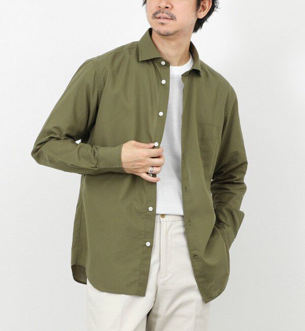 NOLLEY'S goodman「《ビジカジ対応》カッタウェイシャツ 26SS」|シャツ・ブラウス|オリーブ