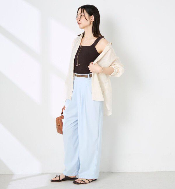 NOLLEY'S sophi「ウォッシャブルACARライトストライプ3WAYオーバーシャツ」|シャツ・ブラウス|