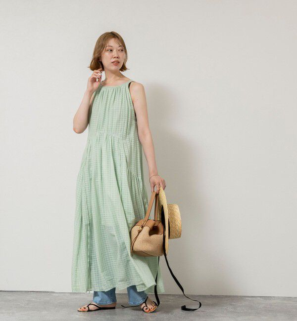 NOLLEY'S sophi「【WALANCE/ワランス】natural dye sheer cotton check gather dress」|ワンピース|